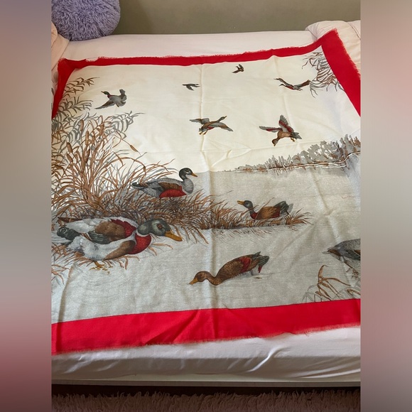 Vintage Wild Ducks. Square women wrap Scarf - Picture 1 of 4